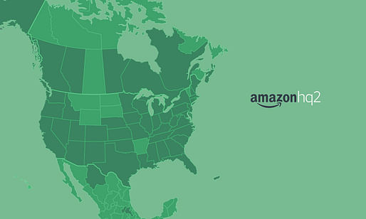 This map shows all states, provinces, districts, and territories across North America from where Amazon had received a proposal. Image: Amazon.