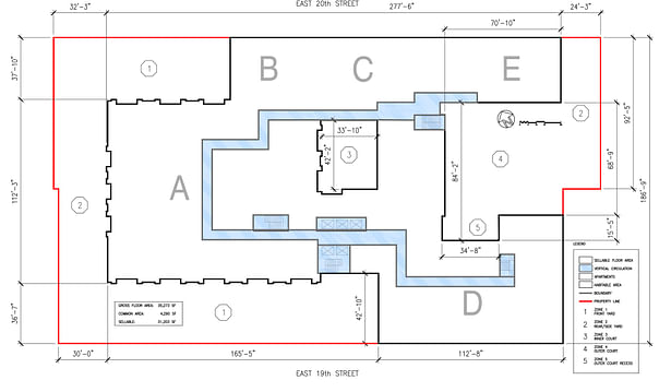 Circulation & sellable area diagram