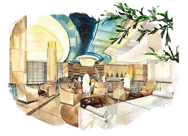 Lobby lounge rendering