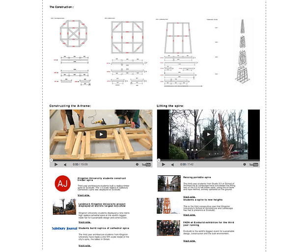 coverage of the building erection and display of the spire in several publications