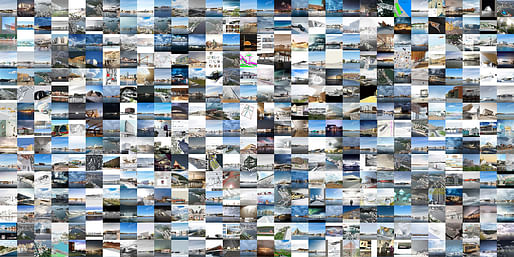 A portion of the 1,715 Stage One entries from the Guggenheim Helsinki Design Competition. Image Courtesy Malcolm Reading Consultants.