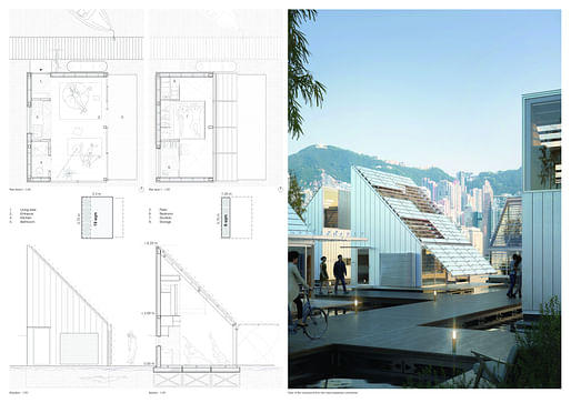 Giorgio Maria Martellono, Luca Quadro, Chang Liu, and Jacopo Leccia's 2nd Prize proposal 'Why is living in Hong Kong so exhausting?'. Image: Buildner