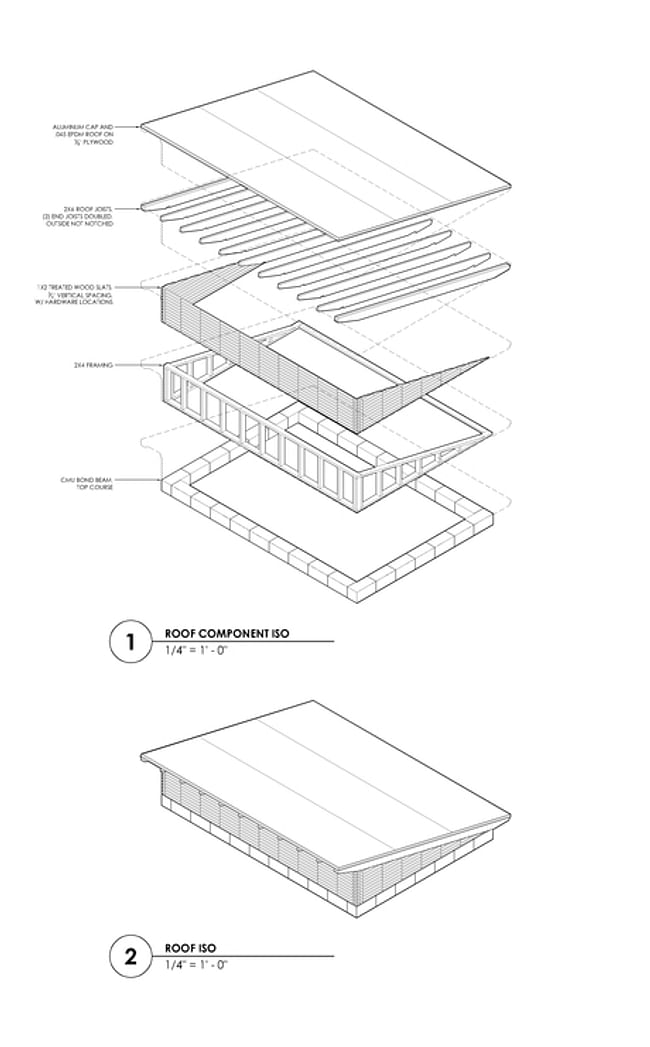 Roof Detail for Mechanical Shed via Michael Villegas