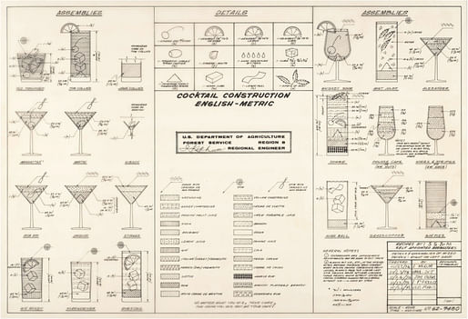 Recently dug up from the National Archives: This U.S. Forest Service Cocktail Construction Chart from 1974.