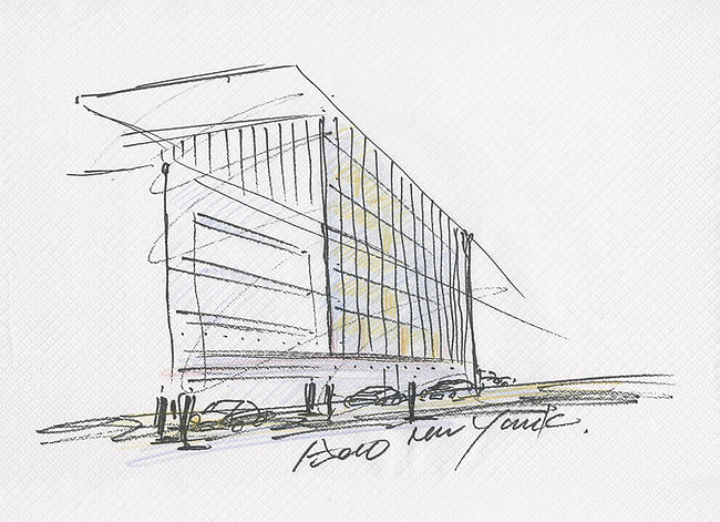 Drawing of 152 Elizabeth Street by Tadao Ando 