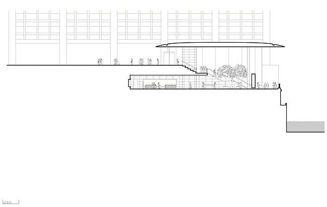 Section Drawing. Apple Store, Chicago, (c) Foster + Partners
