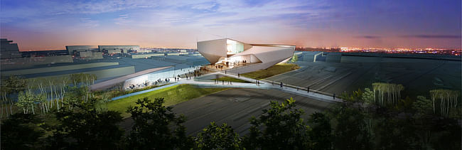 Preliminary Design Concept for the United States Olympic Museum: View from the Northwest, May 2015; Courtesy of Diller Scofidio + Renfro