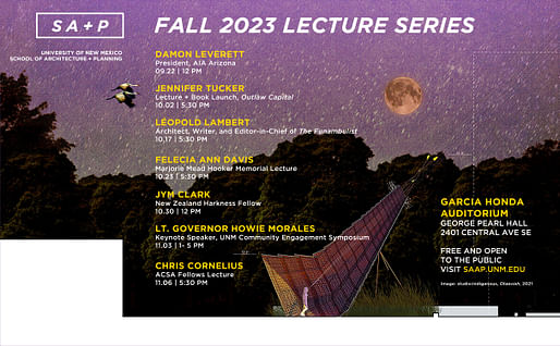 Lecture poster courtesy of University of New Mexico School of Architecture and Planning