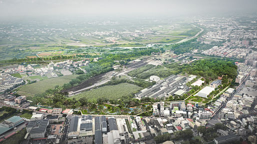 Aerial Anqingzhen Wetland. Image courtesy MVRDV