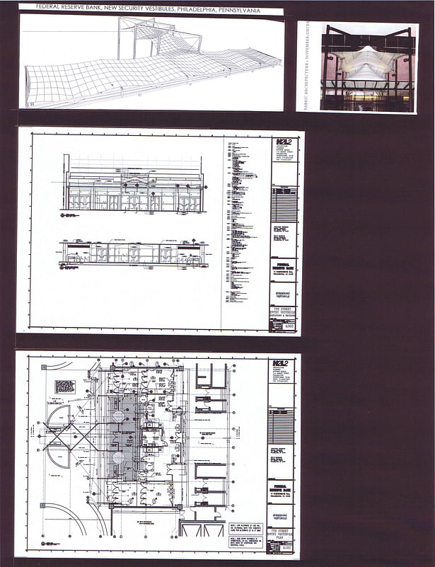 7th Street Entry Vestibule, Canopy Study, Elevation, Section, Floor Plan