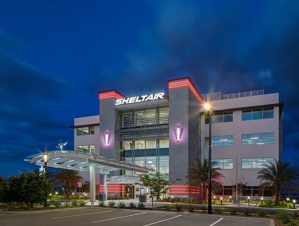 Main entrance view - night view.