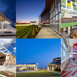 (Top L to R: Cheney Hills ES, Bill R. Johnson CTE Center, Strickland MS; Bottom L to R: Eastern Hills HS, Gerald D. Young Ag Center, Sherman HS)Photography provided by VLK Architects