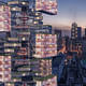 Winner of the 2020 EVOLO Skyscraper Competition: EPIDEMIC BABEL designed by D Lee, Gavin Shen, Weiyuan Xu, and Xinhao Yuan from China. All images courtesy of EVOLO Skyscraper Competition.