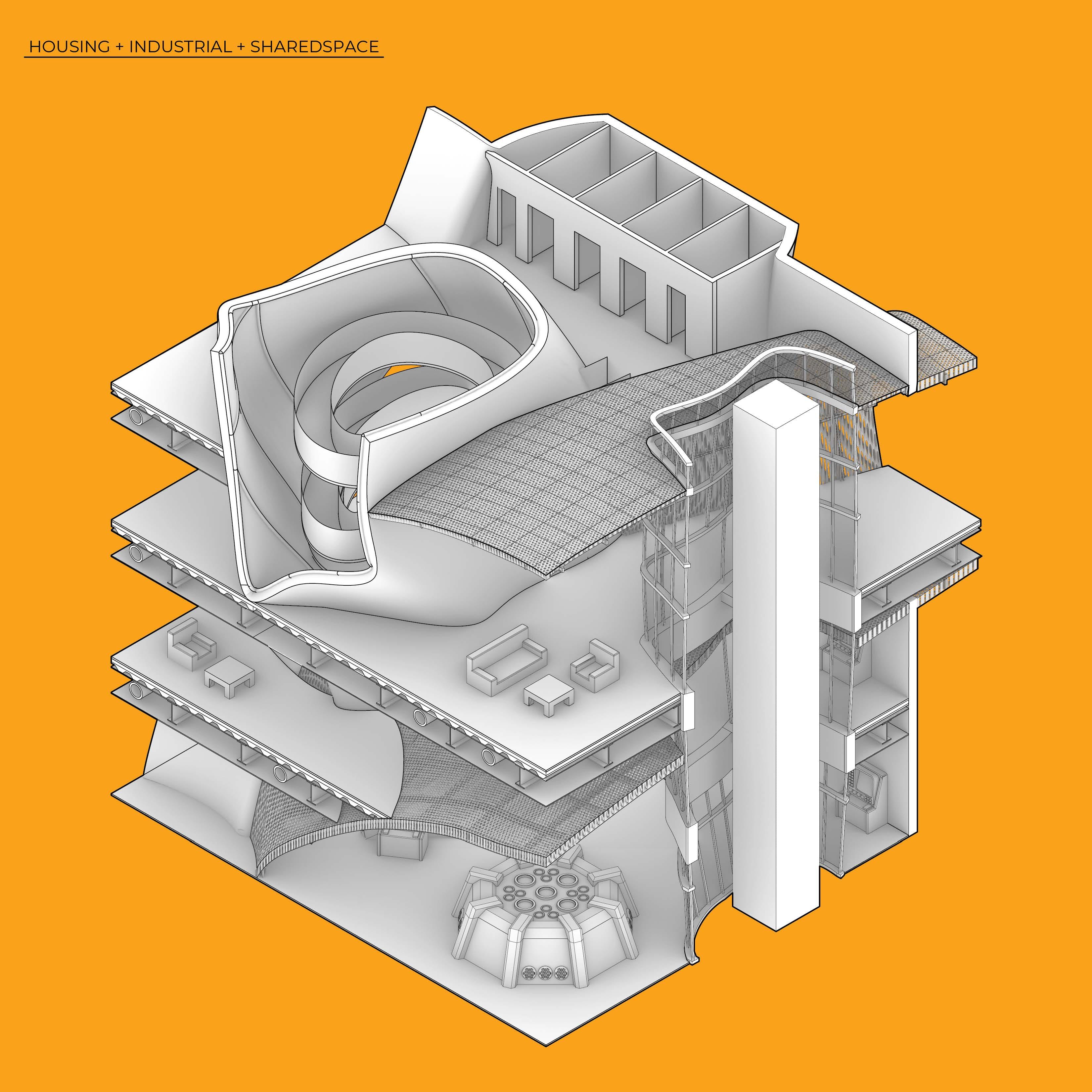 Architectural Study of the Temple of ・・・ Oussama Khalfi of Temple University Explores Radical Vertical