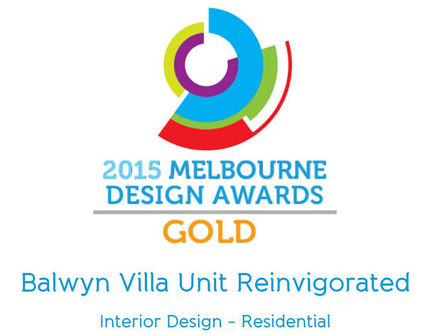 GOLD WINNER AT 2015 MELBOURNE DESIGN AWARDS