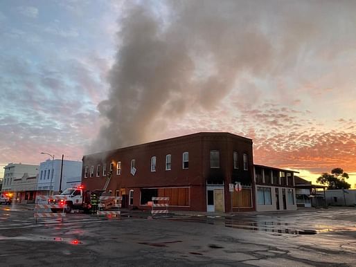 A fire broke out at the site of the Architecture Office of Donald Judd in Marfa, Texas. Photo: Judd Foundation