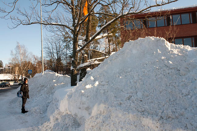 Snow in Espoo, Finland.