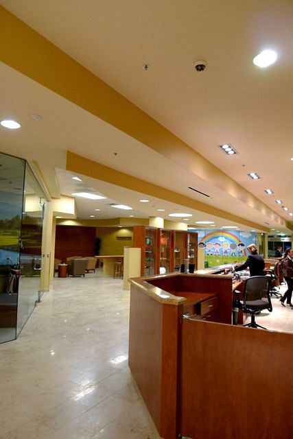 Cashier desk and customer waiting areas