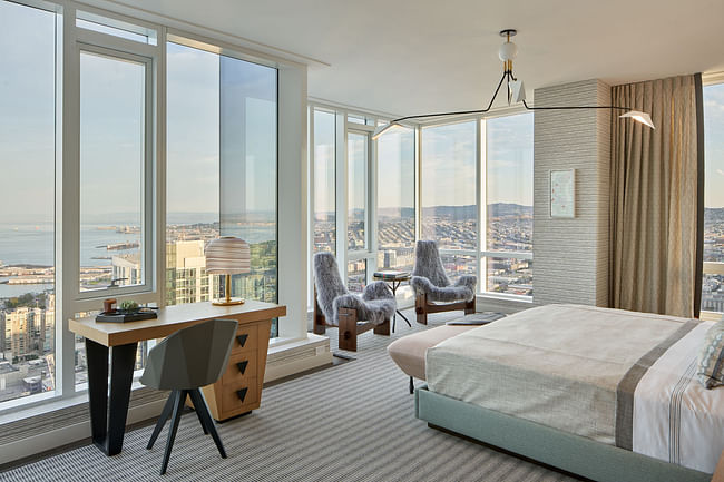 Interior view of the penthouse unit designed by Jeff Jeffers. Photography courtesy of Bruce Damonte.