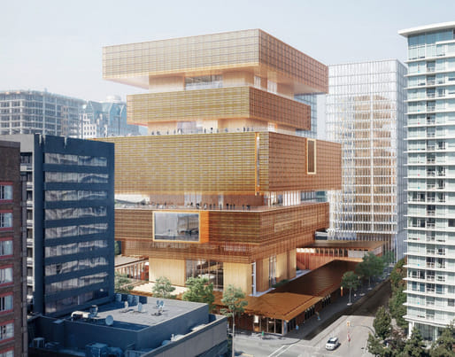 Рендеринг последней версии дизайна. Изображение предоставлено Herzog & de Meuron. Рендеринг последней версии дизайна. Изображение предоставлено Herzog & de Meuron.