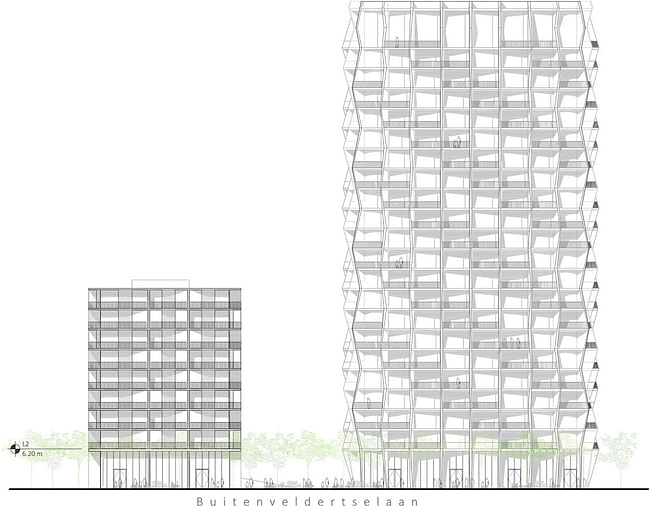 Tower elevation. Image courtesy of Studio Gang