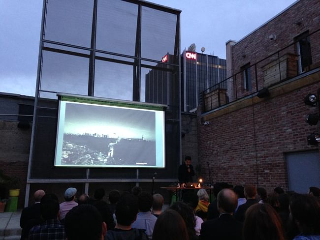 Ma Yansong presents his work at Space 15 Twenty in Hollywood. Photo credit: Amelia Taylor-Hochberg