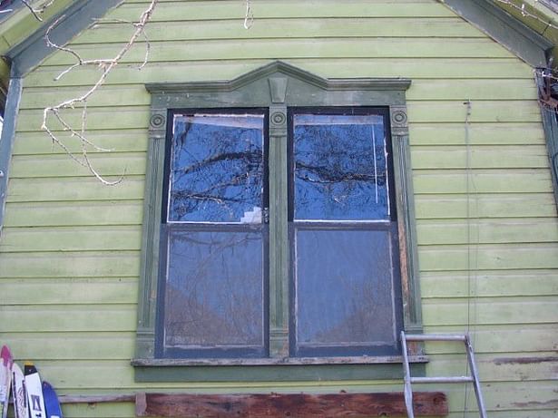 The historic window in the old house