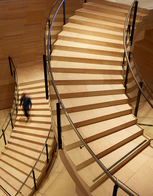 Detail of the Williams Forum stairs seen from level one - Steve Hall © Hall + Merrick Photographers, 2021