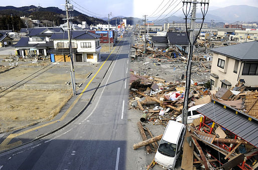 This combination of pictures shows the view of a tsunami hit area of Ofunato, Iwate prefecture on March 14, 2011 (right side) and the same scene as it appears on January 15, 2012 (left side). March 11, 2012 will mark the first anniversary of the massive tsunami that pummeled Japan. (Toshifumi Kitamura/AFP/Getty Images) 