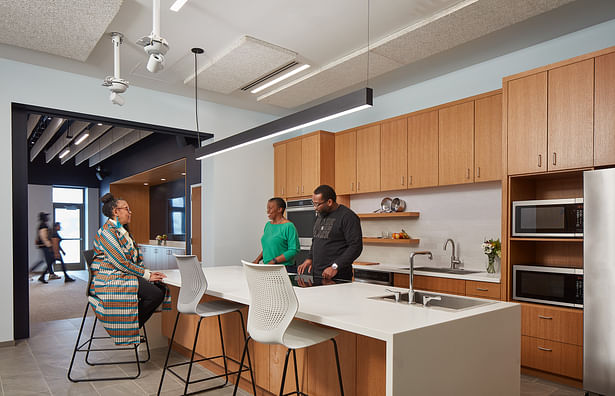 The Multipurpose Room and Teaching Kitchen are directly adjacent, offering increased capacity for food service and communal culinary experiences.