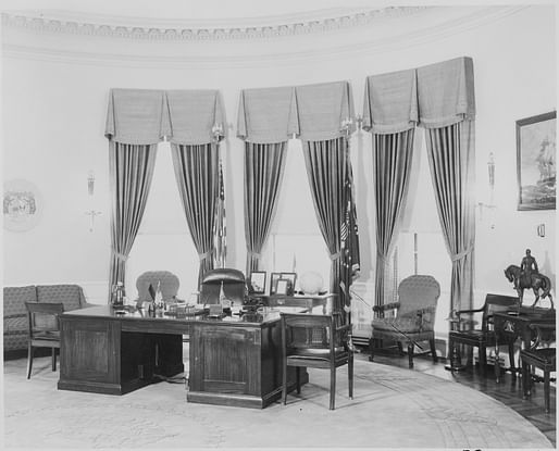 Photo of the Oval Office during the administration of President Harry Truman. Abbie Rowe, 1905-1967, Photographer (NARA record: 8451352) - U.S. National Archives and Records Administration.