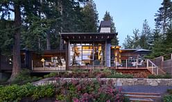 Large cedar trees surround Christopher Wright Architecture's coastal home in Washington