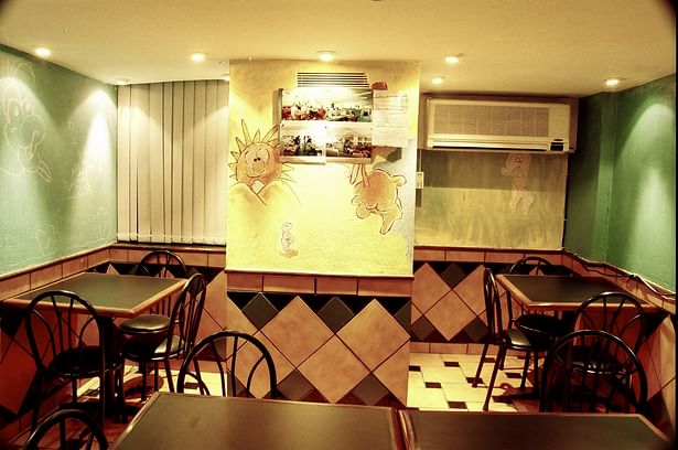 A fun area, the cafeteria is anything but official: The graffiti on the walls is executed by the personnel