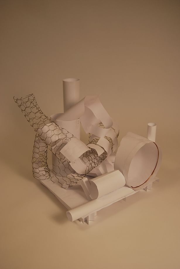 Refined concept model in rolled paper and wire mesh