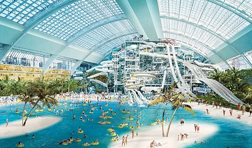 View of a water park set to be included in the mall complex. 