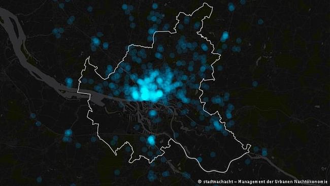Hamburg's nightlife is focused in the center. City After Eight - Management of the Urban Night Economy