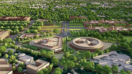 Rendering of the new Delhi parliament complex. Image: HCP Design, Planning and Management Ltd.
