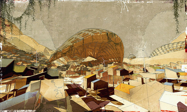 The Outer-City Settlement, digital media on paper, [2008] 60'x40'