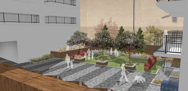 Bow Road Residential Landscape Courtyard Visualisation