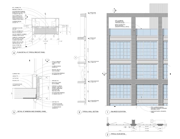 Typ. Window plan, elevation, section & details