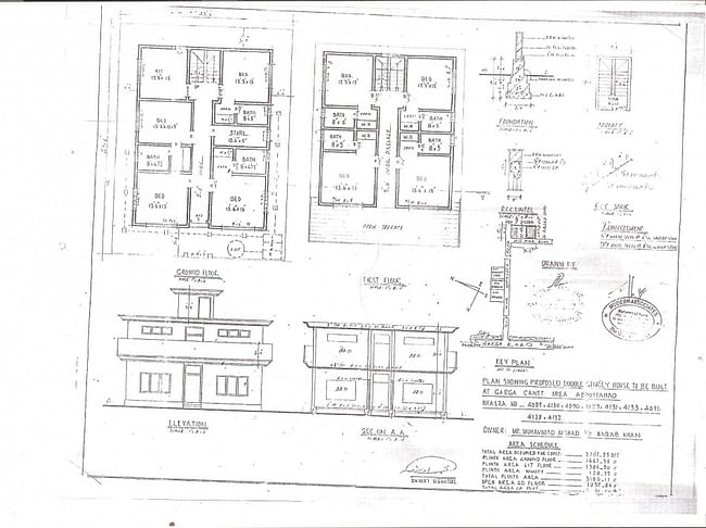 The original architectural plans for the house in Abbottabad, Pakistan where Osama Bin laden was found and killed last week, as obtained by The Independent. 