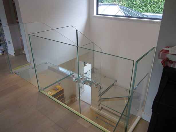 glass stairs at exit