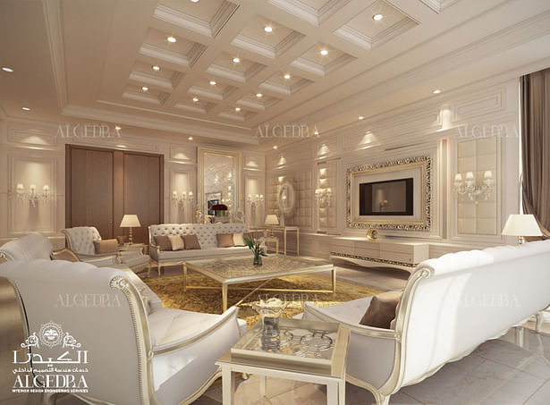 Luxury villa living room interior design 