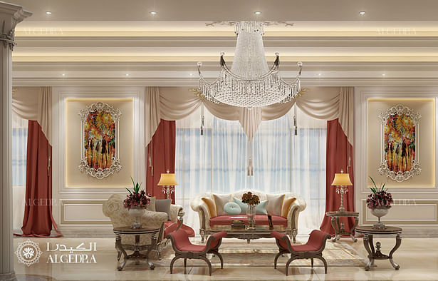 Glamorous interior of luxury classic style villa