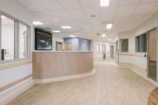 Staff desk at Red Fish Centre for Mental Health and Addiction. (Courtesy Parkin Architects)