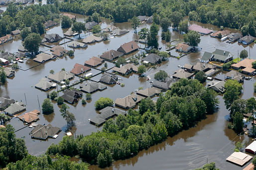 A flooded neighborhood in Port Arthur, Texas following Hurricane Harvey in August 2017. Photo: SC National Guard.