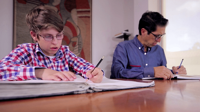 Adrian Perez and his father, Hector. Screenshot from Breadtruck Films.