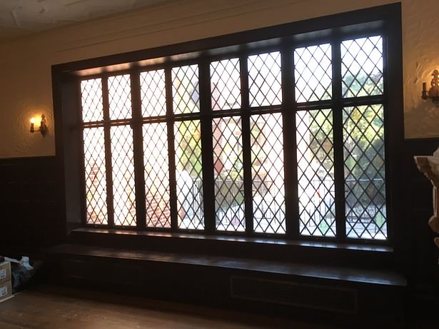 New leaded glass and insulated glass steel casement window assembly to match existing