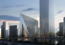 Construction begins for OMA's Xinhu Hangzhou Prism, “a pinnacle reaching into the sky” 