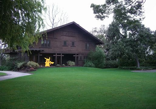 Altered photo of an American front lawn, via Wikipedia.